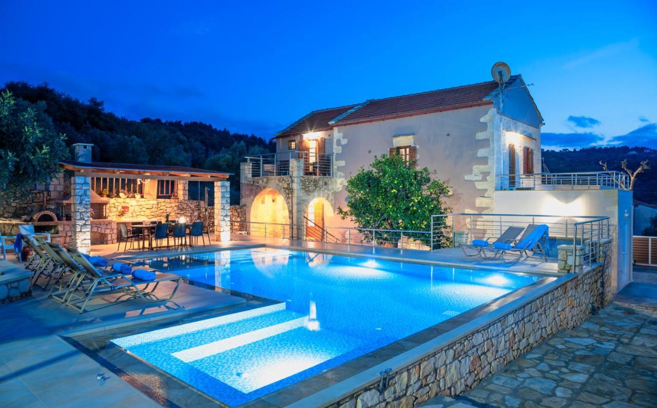 Cretan Lux Villa Heated Pool Gavalochori Luaran gambar