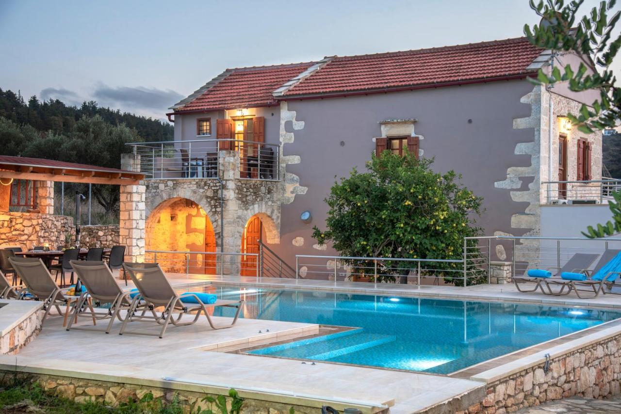 Cretan Lux Villa Heated Pool Gavalochori Luaran gambar